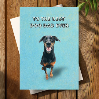 Tarjeta Feliz Día del Padre del Mejor Perro Doberman