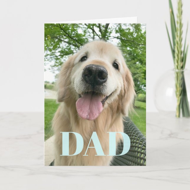 Tarjeta Feliz Día del Padre del Perro de los Lectores de O (Anverso)