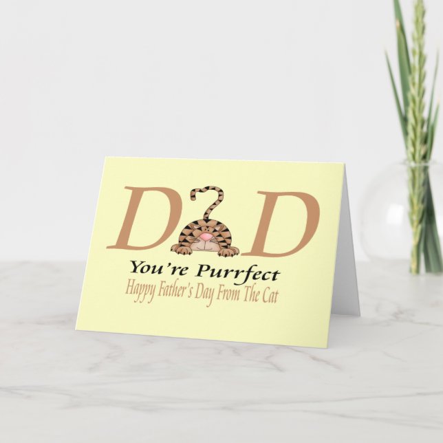 Tarjeta Feliz Día del Padre desde el gato (Anverso)