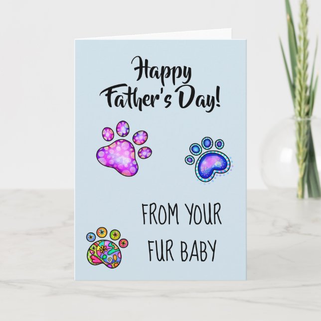 Tarjeta Feliz día del padre desde el Mascota del gato del  (Anverso)