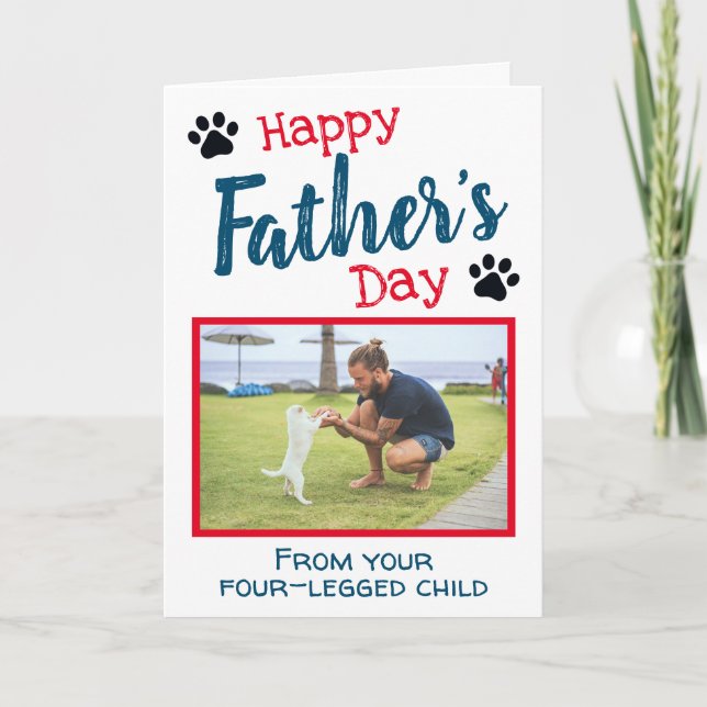 Tarjeta Feliz día del padre desde el perro (Anverso)