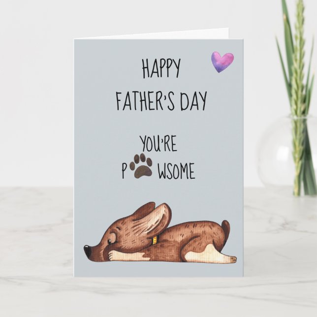 Tarjeta Feliz Día del Padre desde el perro que estás pavon (Anverso)