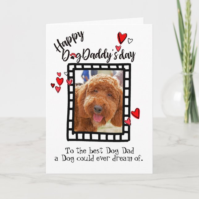 Tarjeta Feliz Día del Padre desde tu foto de perro (Anverso)