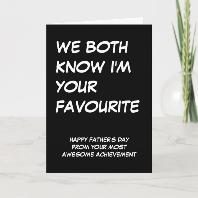 Tarjeta Feliz Día del Padre desde tu maravilloso niño (Anverso)