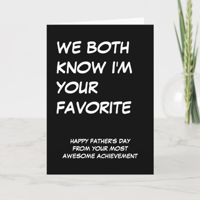 Tarjeta Feliz Día del Padre desde tu maravilloso niño (Anverso)