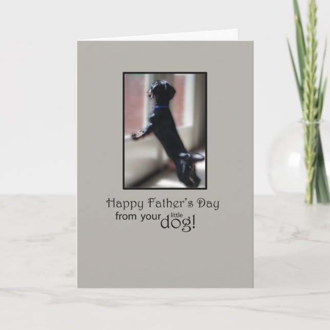 Tarjeta Feliz Día del Padre desde tu pequeño perro (Anverso)