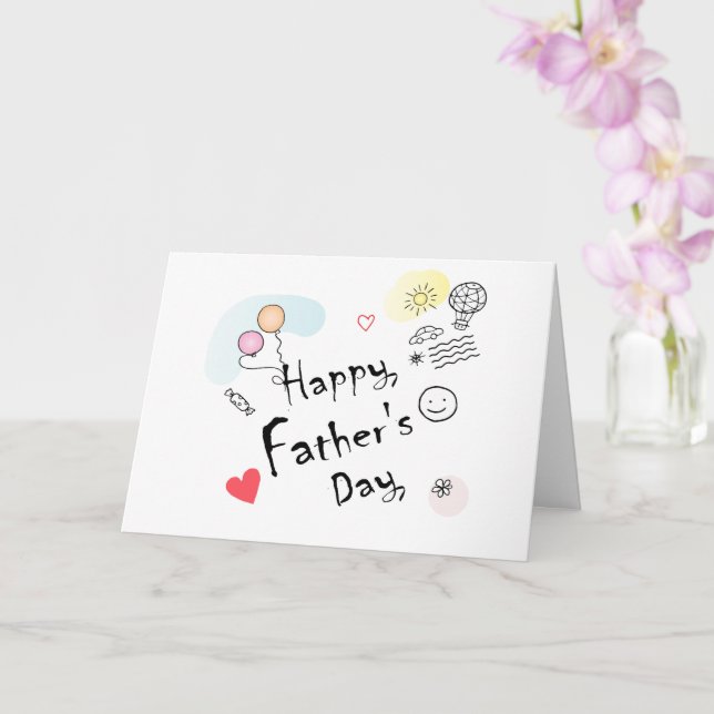 Tarjeta ¡Feliz Día del Padre! Dibujado a mano (Orquídea)