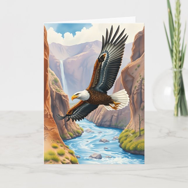 Tarjeta Feliz Día del Padre | El águila crece sobre el cañ (Anverso)