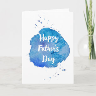 Tarjeta Feliz Día del Padre Esplash acuarela
