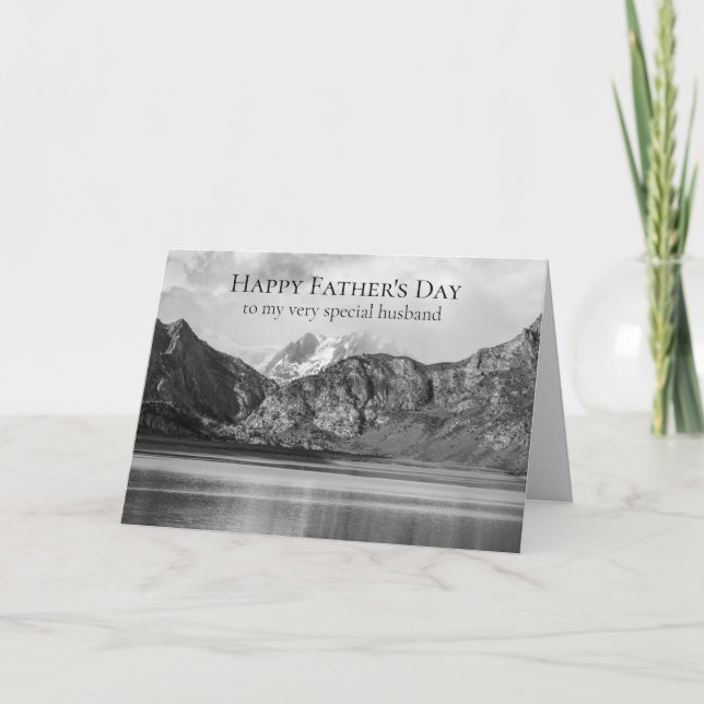 Tarjeta Feliz Día del Padre, Esposo de la Montaña (Anverso)