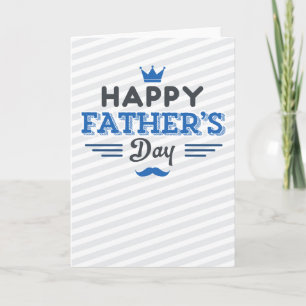 Tarjeta Feliz Día del Padre - Estribos, corona y bigote