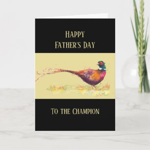 Tarjeta Feliz Día del Padre Faisán Ave de Caza