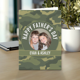 Tarjeta Feliz Día del Padre - Foto Camuflage Green