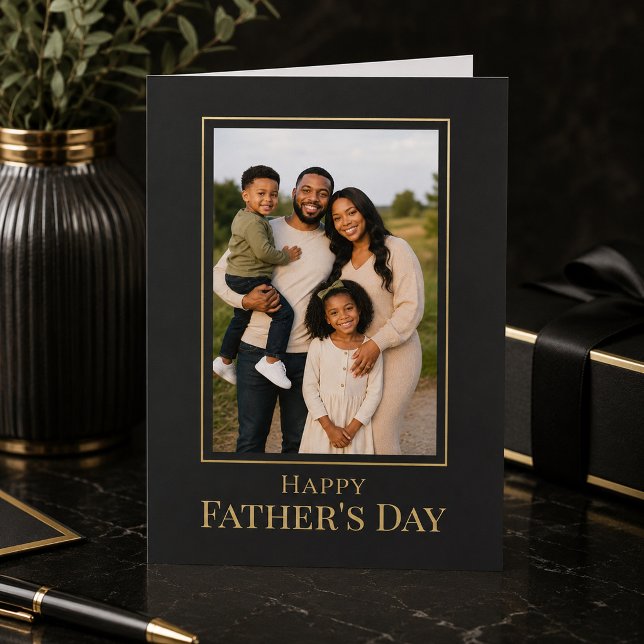 Tarjeta Feliz Día del Padre Foto de Madera Gris Rústico (Subido por el creador)
