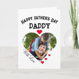 Tarjeta Feliz Día del Padre, foto del corazón con amor