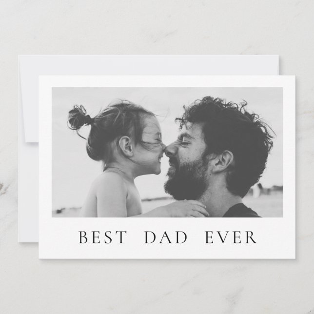 Tarjeta Feliz día del padre, foto del mejor padre minimali (Anverso)