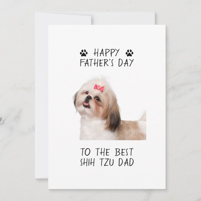 Tarjeta Feliz Día del Padre, foto del Personalizado Shih T (Anverso)