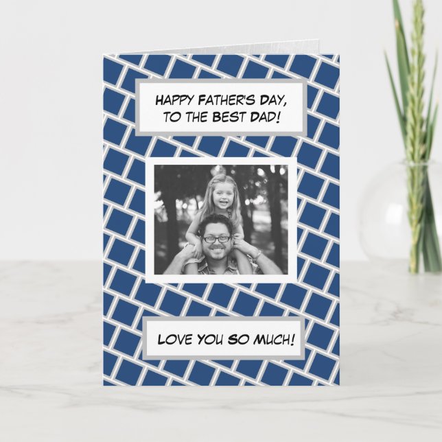 Tarjeta Feliz Día del Padre, foto familiar (Anverso)