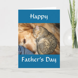 Tarjeta Feliz Día del Padre - Gato y Perro