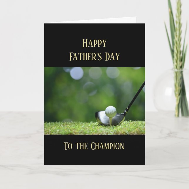 Tarjeta Feliz Día del Padre Golf Golf Golf Golfer (Anverso)