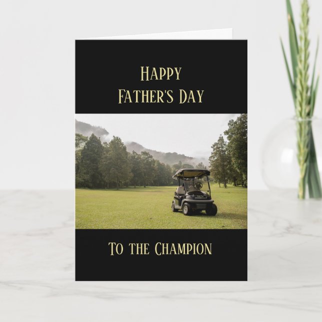 Tarjeta Feliz Día del Padre Golfista Golf (Anverso)