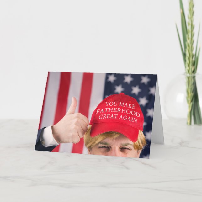 Tarjeta Feliz Día del Padre, Gorra Trump (Anverso)