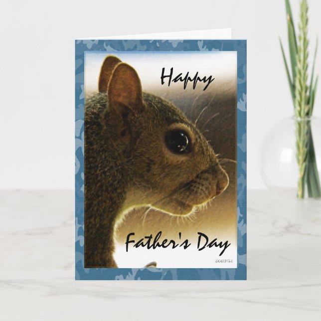 Tarjeta Feliz Día del Padre Gray Squirrel Greeting (Anverso)