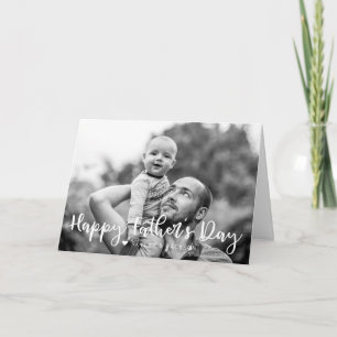 Tarjeta Feliz Día del Padre Guión de Pincel foto completa