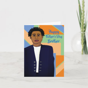 Tarjeta Feliz Día del Padre hermano afroamericano