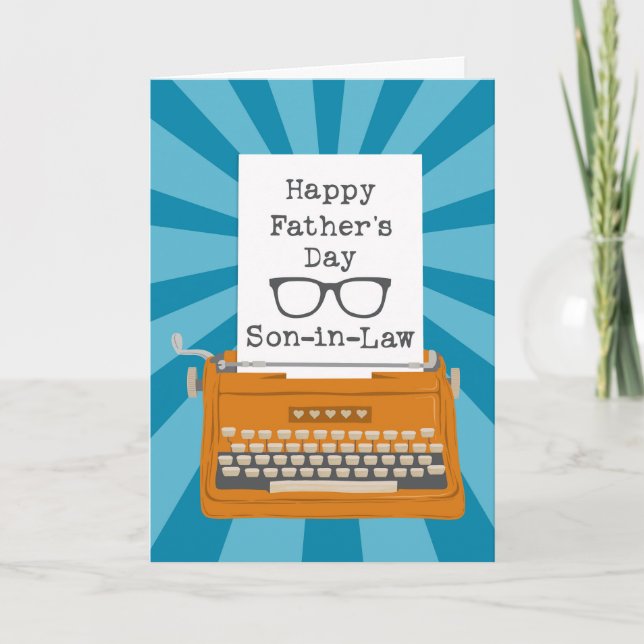 Tarjeta Feliz Día del Padre, hijo de acuerdo con la máquin (Anverso)