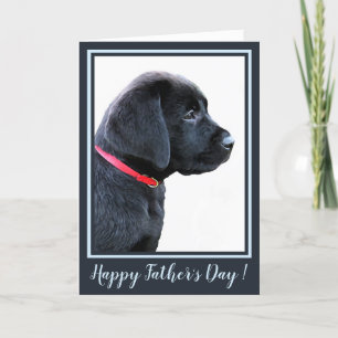 Tarjeta Feliz Día del Padre - Labrador Negro cachorro porc