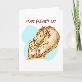 Tarjeta Feliz Día del Padre: León y Cubo