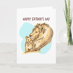 Tarjeta Feliz Día del Padre: León y Cubo