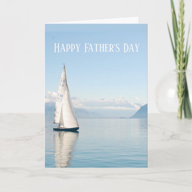 Tarjeta Feliz Día del Padre: marinero navegante Serene (Anverso)