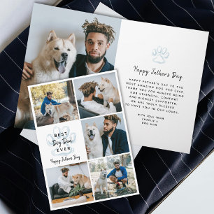 Tarjeta Feliz Día del Padre Mejor Papá Perro de Todos los 