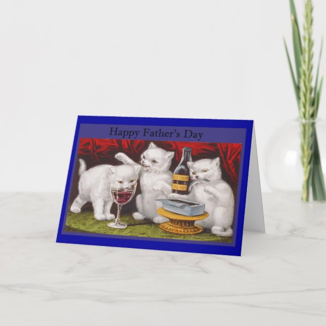 Tarjeta Feliz Día del Padre Naughty Kittens (Anverso)