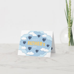 Tarjeta Feliz Día del Padre nubes y corazones