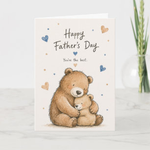 Tarjeta Feliz Día del Padre Oso Lindo Saludo
