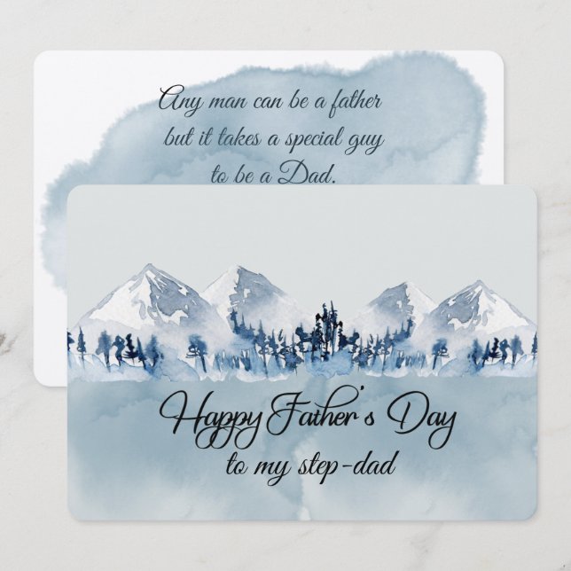 Tarjeta Feliz Día del Padre, padrastro (Anverso / Reverso)