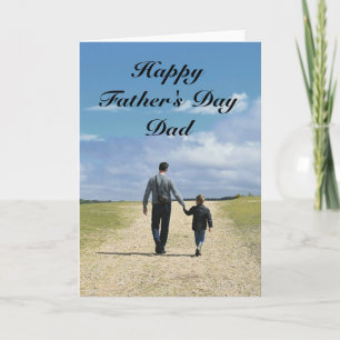 Tarjeta Feliz Día del Padre, padre e hijo