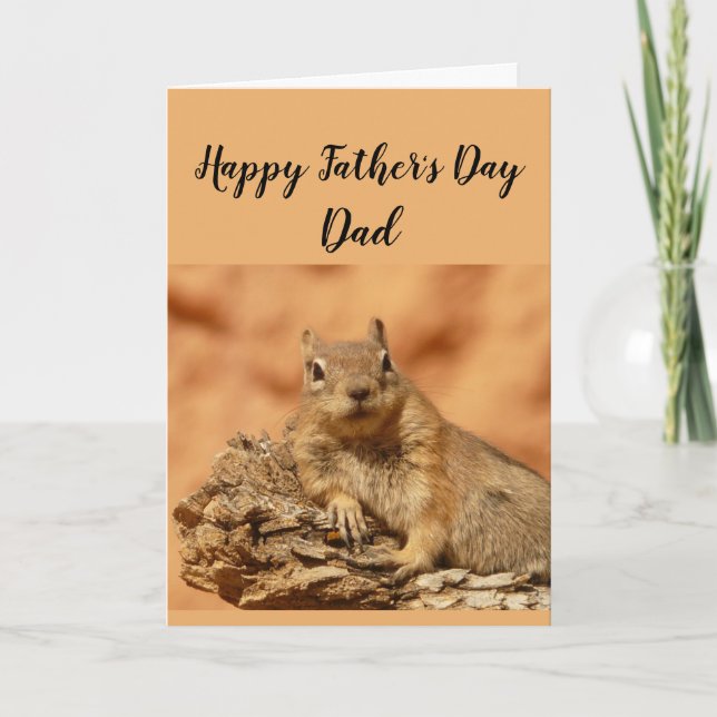 Tarjeta Feliz Día del Padre Padre Padre Funny Squirrel Rel (Anverso)