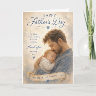 Tarjeta Feliz Día del Padre - Padre y Bebé
