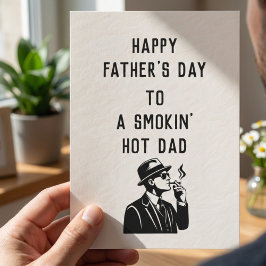 Tarjeta Feliz Día del Padre Papá Caliente de Humo Pun Pun 
