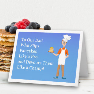 Tarjeta Feliz Día del Padre Papá Chef con Panqueques