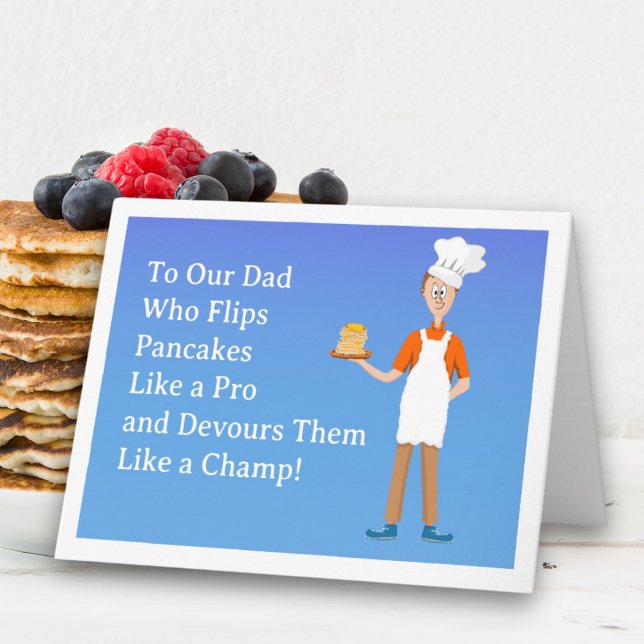 Tarjeta Feliz Día del Padre Papá Chef con Panqueques (Subido por el creador)