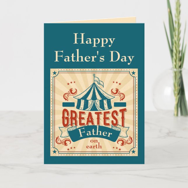 Tarjeta Feliz Día del Padre Papá Circus Monkeys Funny (Anverso)