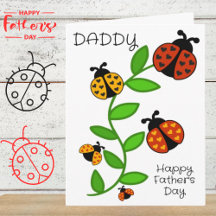 Feliz Día del Padre papá de los niños saludando