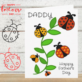 Tarjeta Feliz Día del Padre papá de los niños saludando