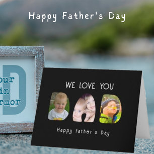 Tarjeta Feliz Día del Padre Papá-Te Amamos-Foto y Nombre