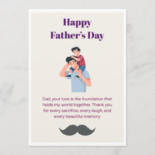 Tarjeta Feliz Día del Padre Papá Tu Amor Es Fundación